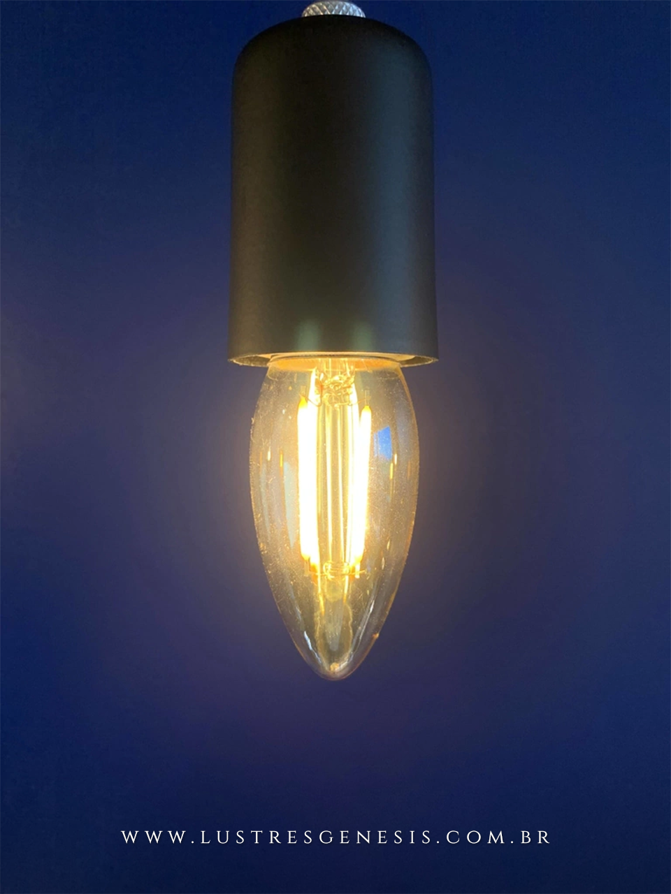 Lâmpada de filamento de LED modelo vela 2W Squirrel Cage GMH, ideal para lustres e ambientes decorativos